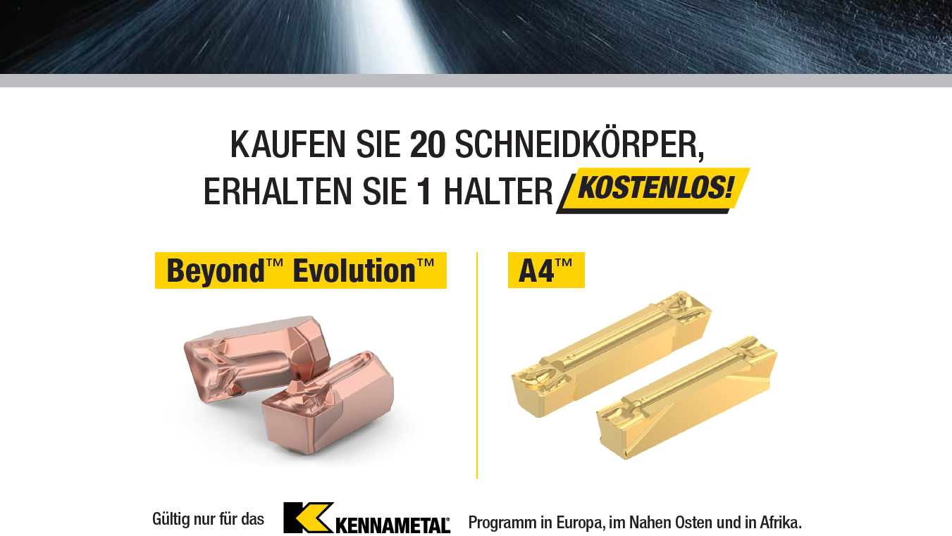 KENNAMETAL Aktion im Drehen bis 31. Dezember 2025