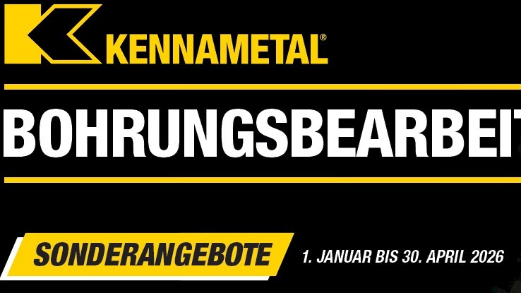 KENNAMETAL Aktion im Bohren Von 01.01.2026 bis 30.04.2026